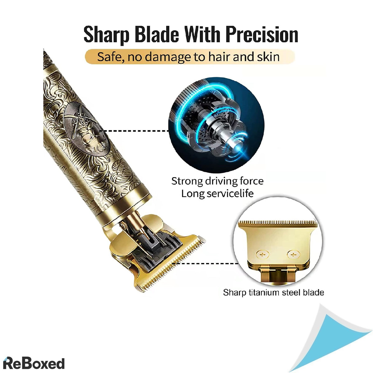‎Trimmer Aparat De Tuns si Detaliat Metal cu Acumulator 4 Acc