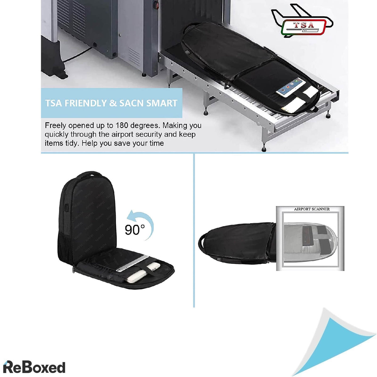 MATEIN Rucsac Impermeabil Laptop 17.3 Port USB Incarcare Negru