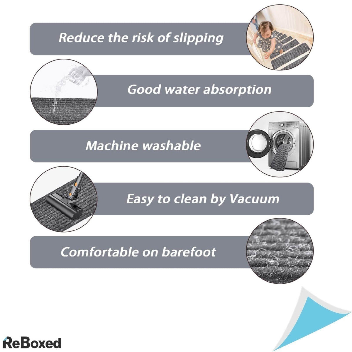 Mbigm Pachet de 15 Covorase Antialunecare 65x20cm Scari