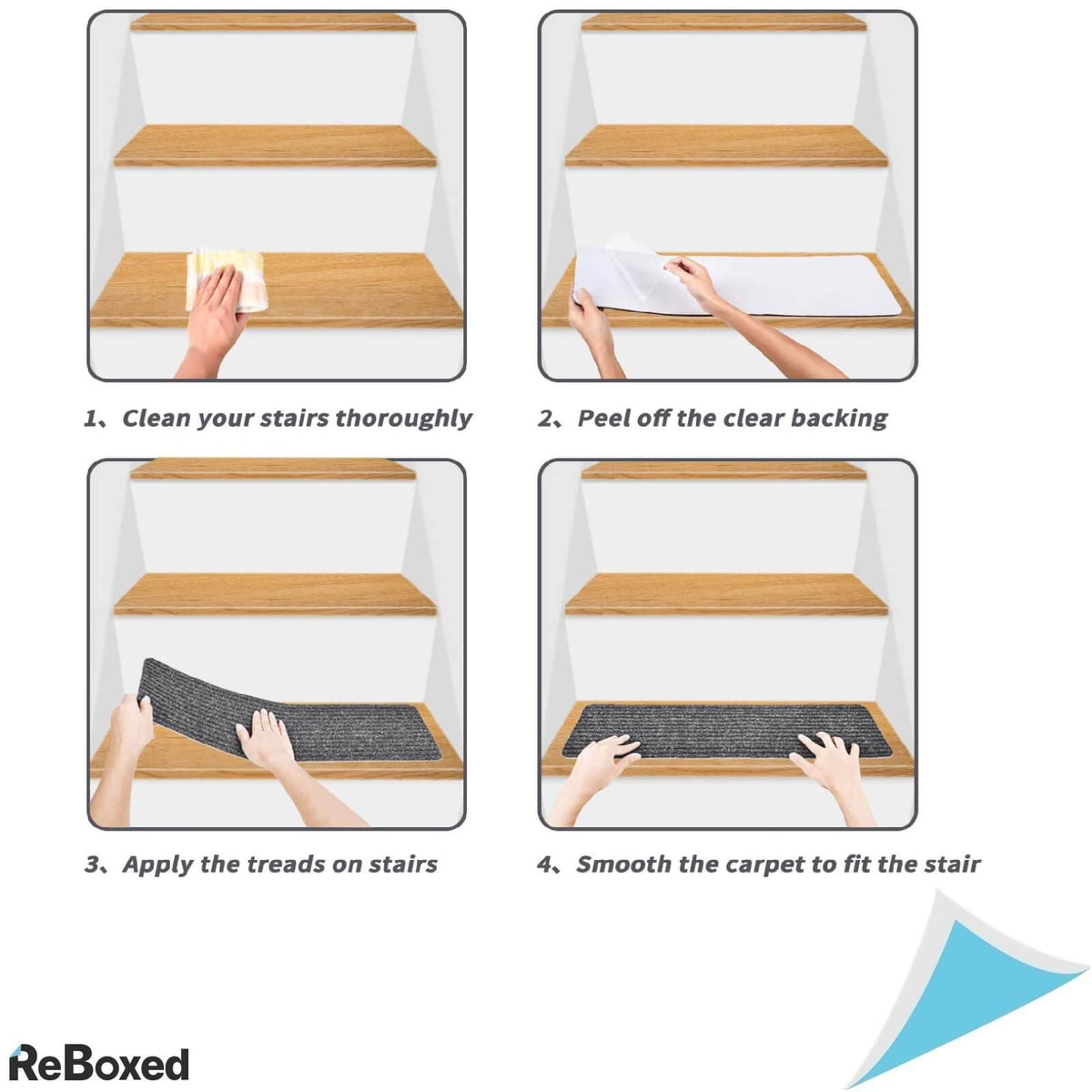 Mbigm Pachet de 15 Covorase Antialunecare 65x20cm Scari