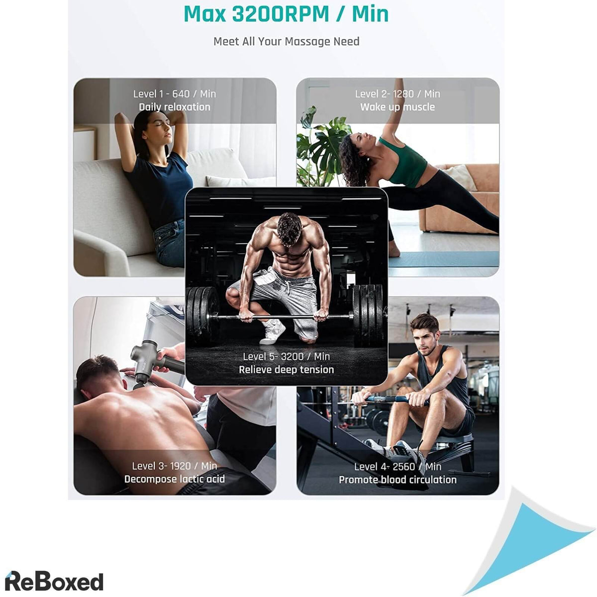 Mebak 3 Pistol de Masaj Muscular Portabil Silentios 5 Viteze