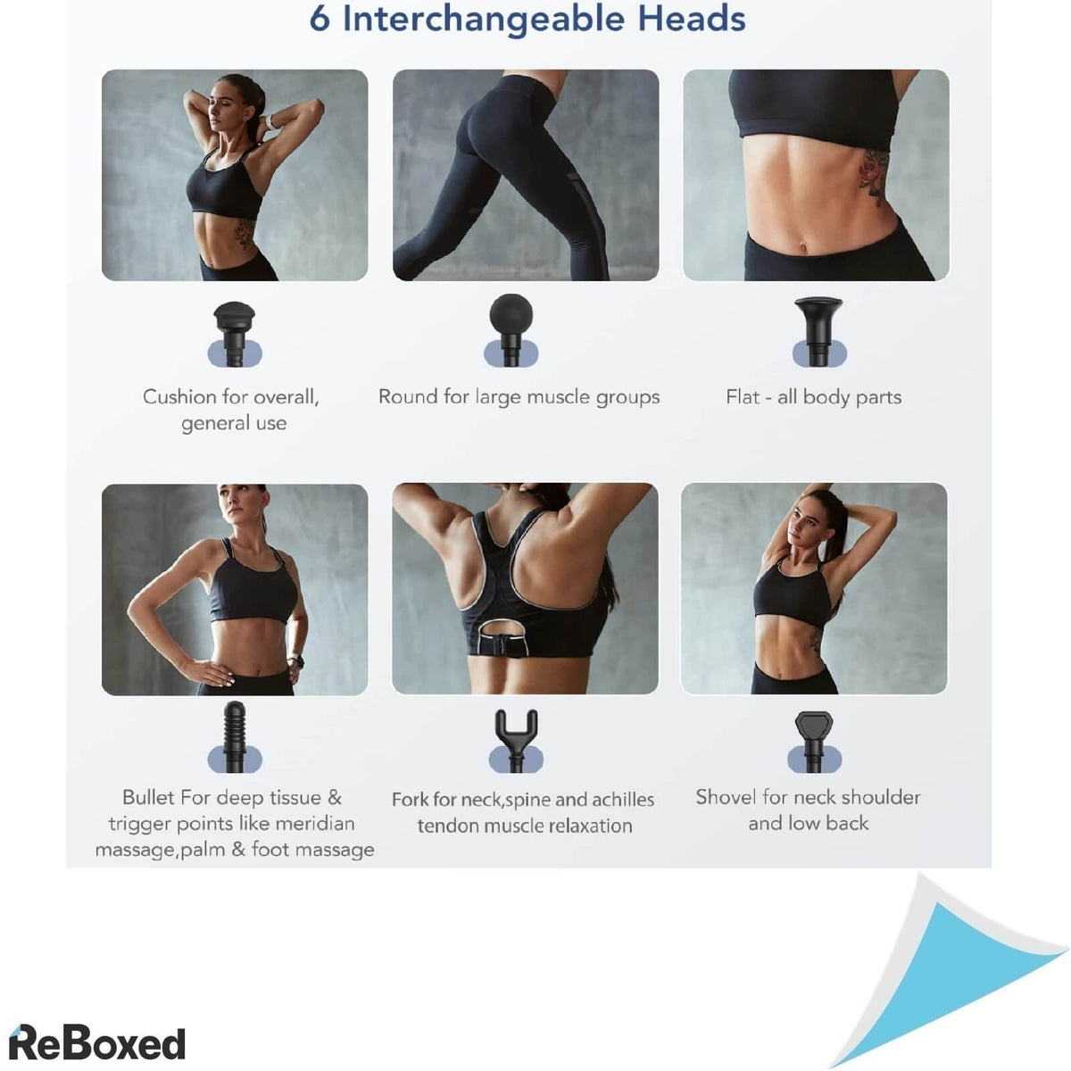 Mebak 5 Pistol de Masaj Muscular Portabil Silentios 6 Capete