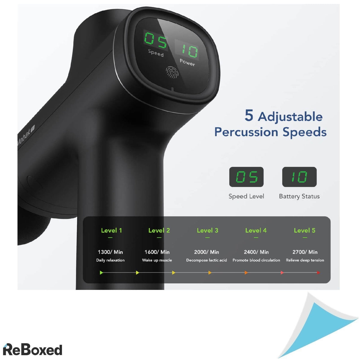 Mebak 5 Pistol de Masaj Muscular Portabil Silentios 6 Capete