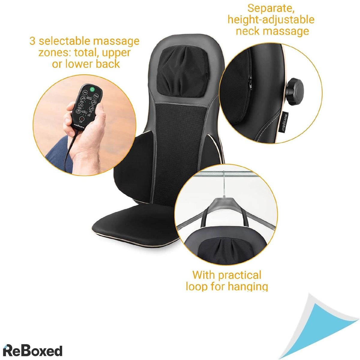 Medisana MC 825 Husa de Scaun cu Masaj Shiatsu 3 Zone Telecomanda