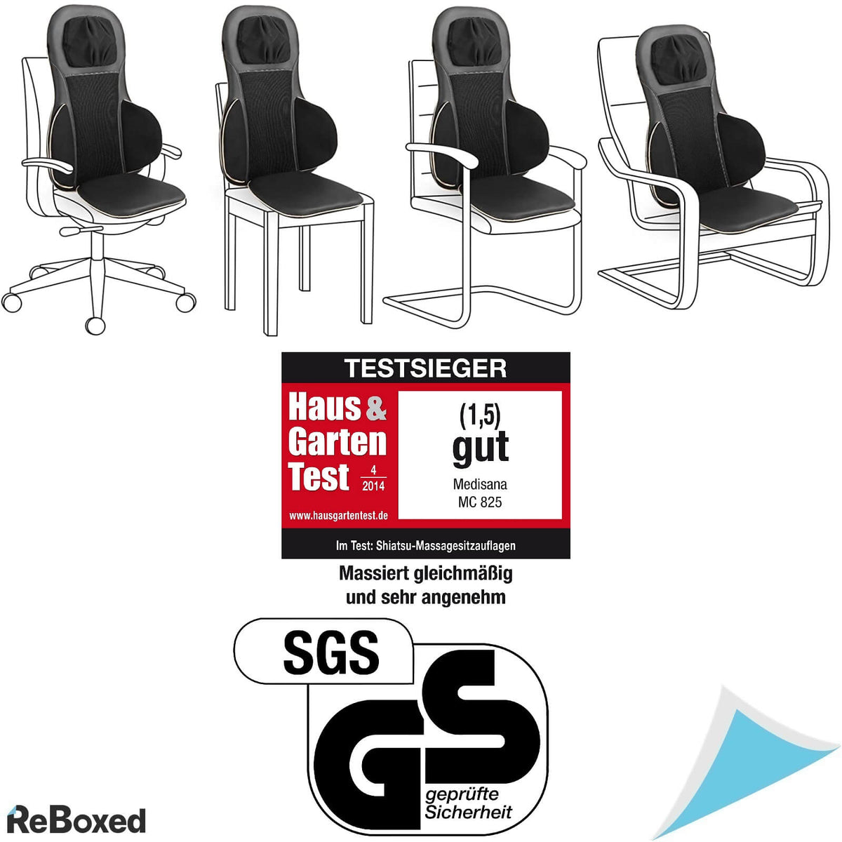 Medisana MC 825 Husa de Scaun cu Masaj Shiatsu 3 Zone Telecomanda