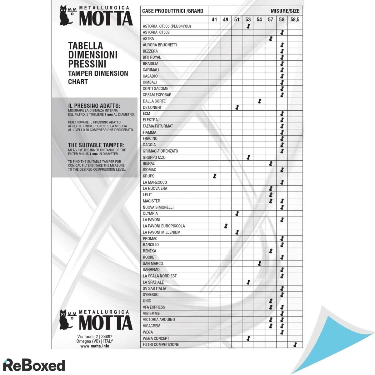 Metallurgica Motta Breville Espresso Barista Porta Filter 54mm