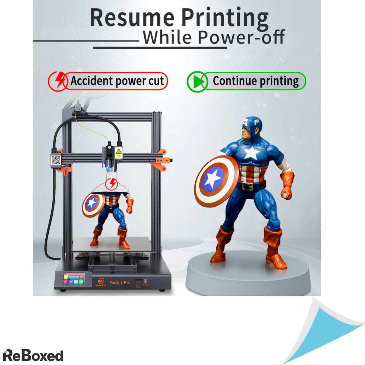 Mingda Rock 3 PRO Imprimanta 3D Direct Extruder 32x32x40cm