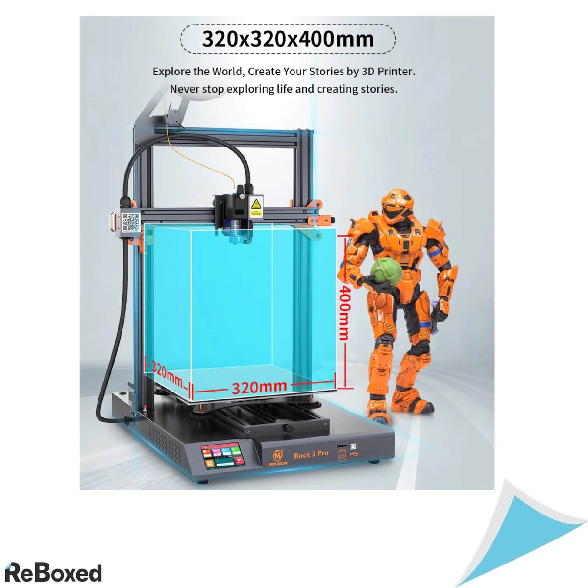 Mingda Rock 3 PRO Imprimanta 3D Direct Extruder 32x32x40cm