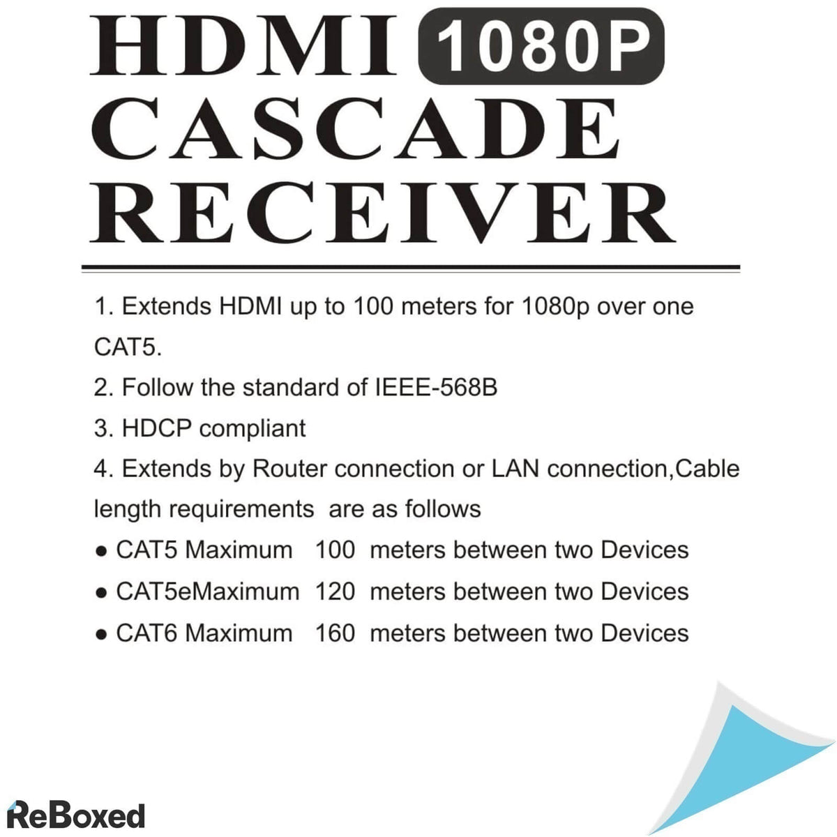 MiraBox HDMI Ethernet Extender 120m 1080p 60FPS CAT5e STB