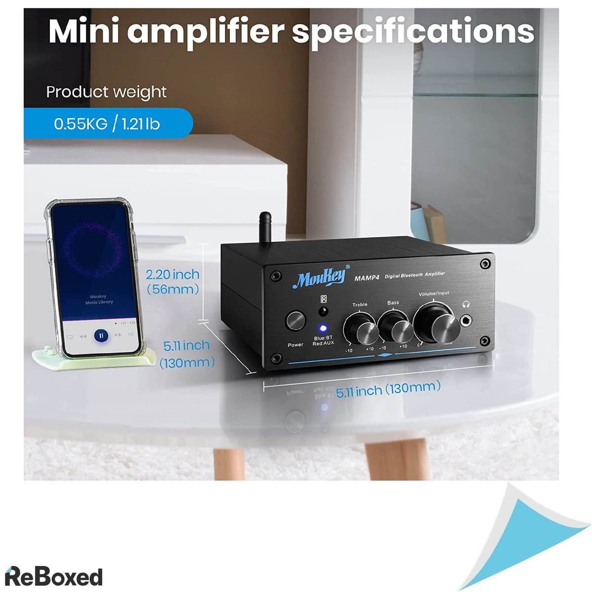 Moukey MAMP4 Mini-Amplificator Audio 200W Peak Bluetooth 5.0