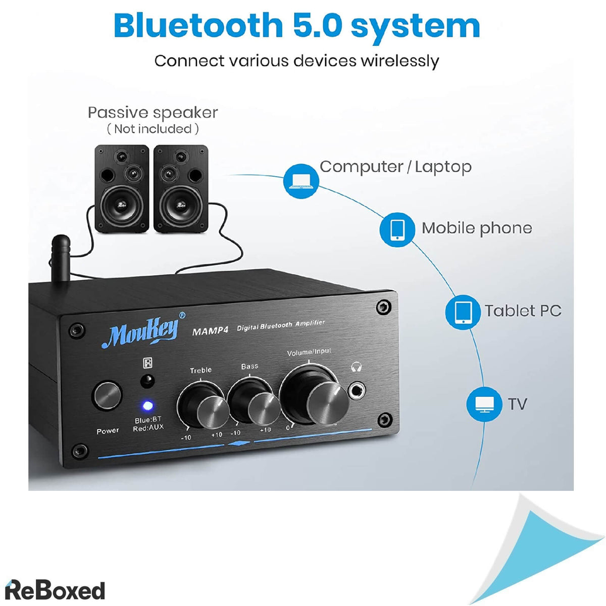 Moukey MAMP4 Mini-Amplificator Audio 200W Peak Bluetooth 5.0