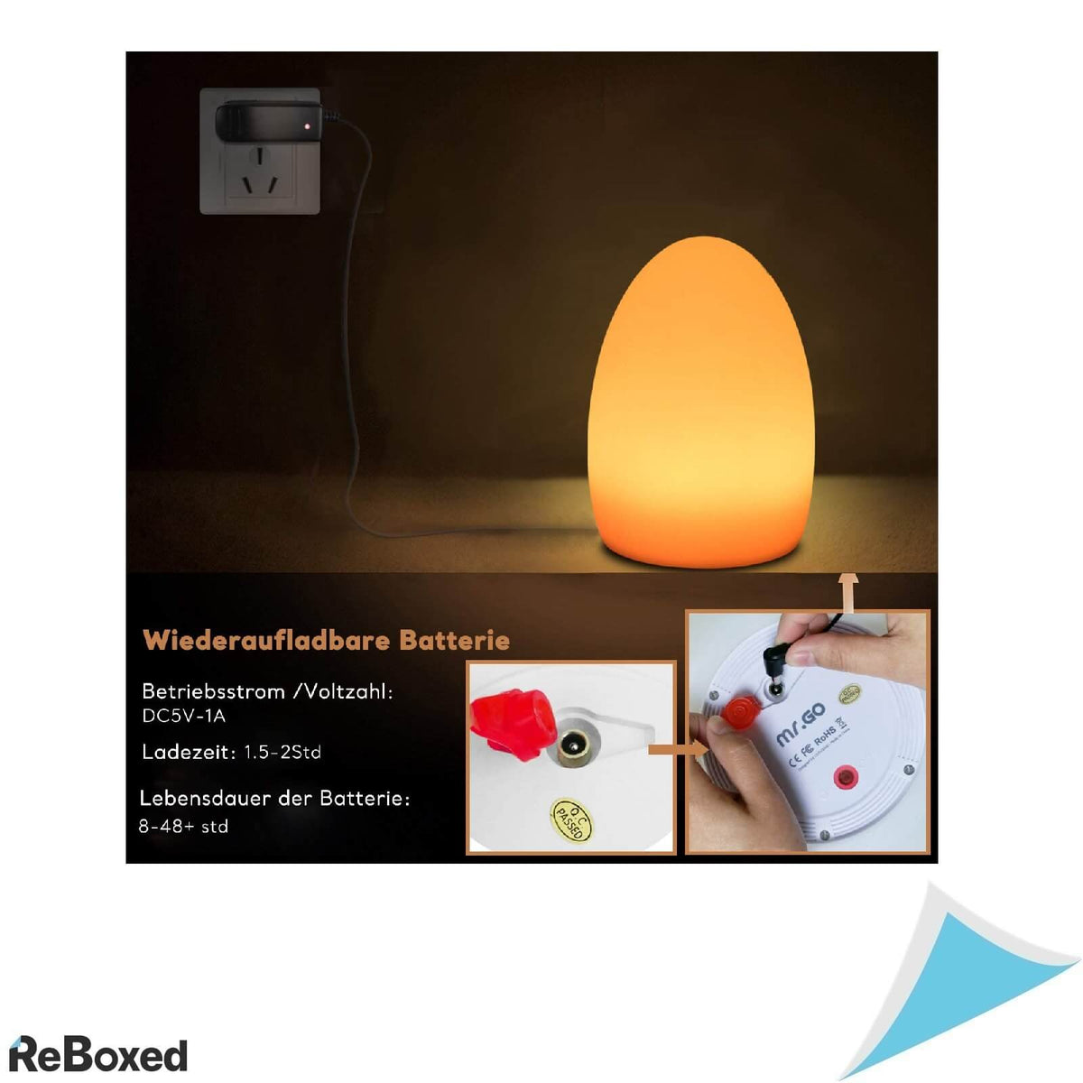 Mr.Go Lampa RGB LED cu forma de Ou 22cm si Telecomanda