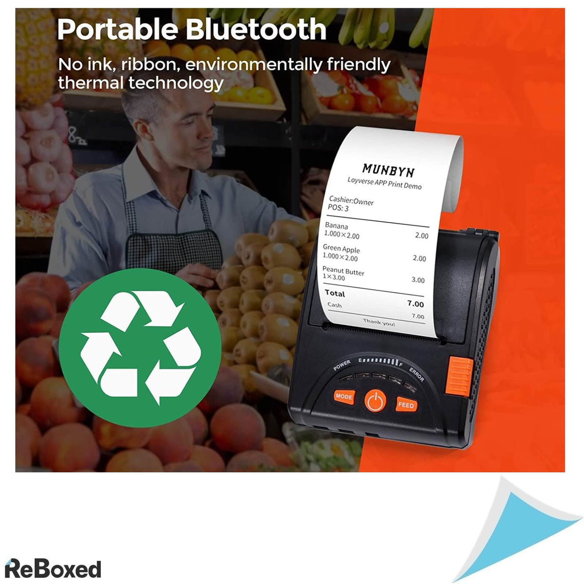 Munbyn Imprimanta Portabila Termica Bluetooth 58mm Android