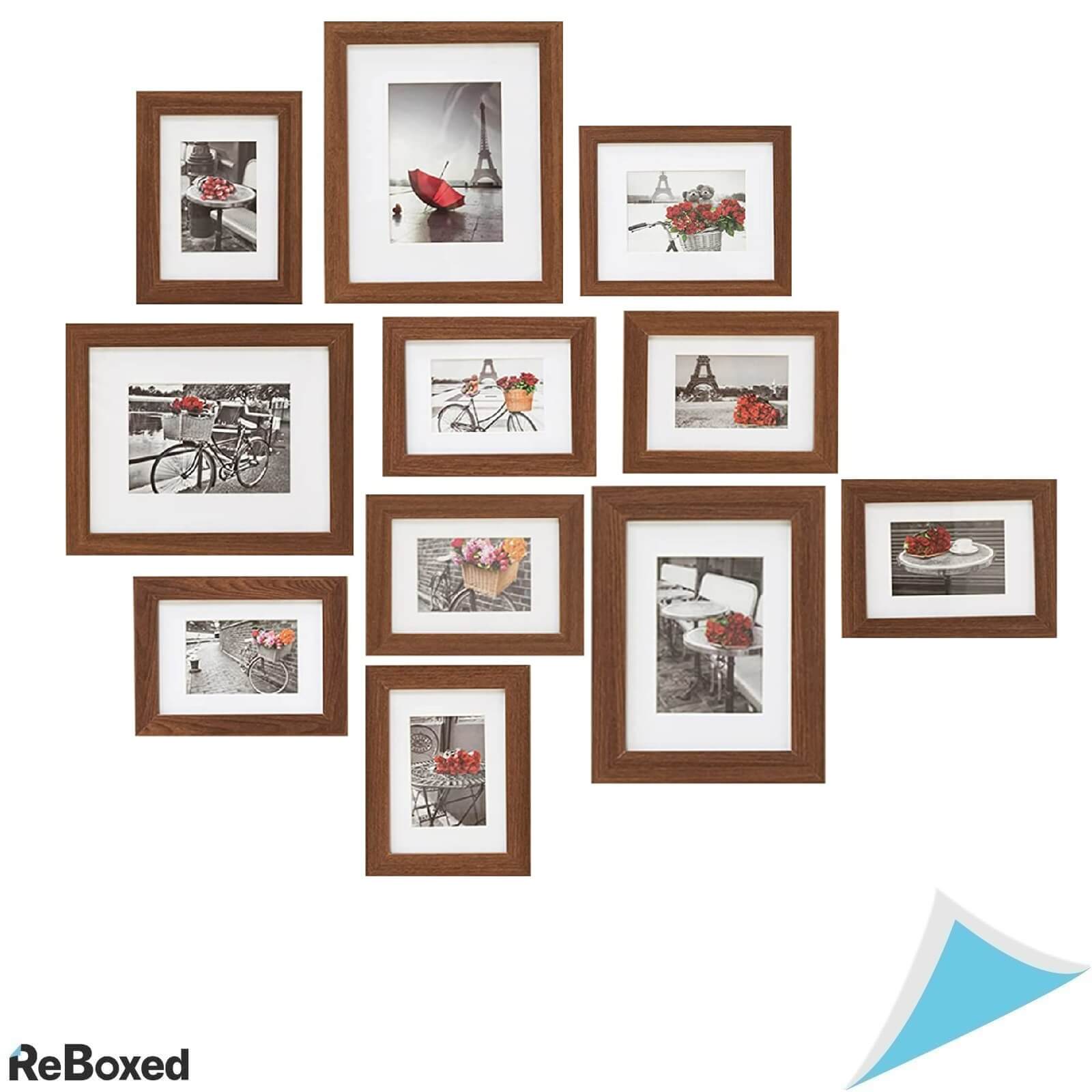 MuziLife Set 11 Rame Foto Perete 12x17cm 19x24cm MDF Maro