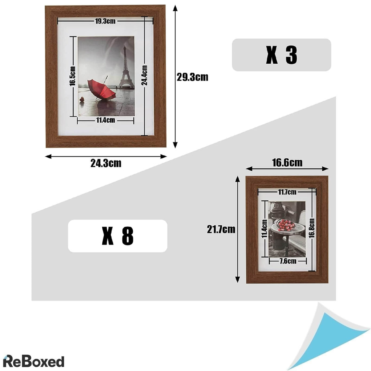 MuziLife Set 11 Rame Foto Perete 12x17cm 19x24cm MDF Maro