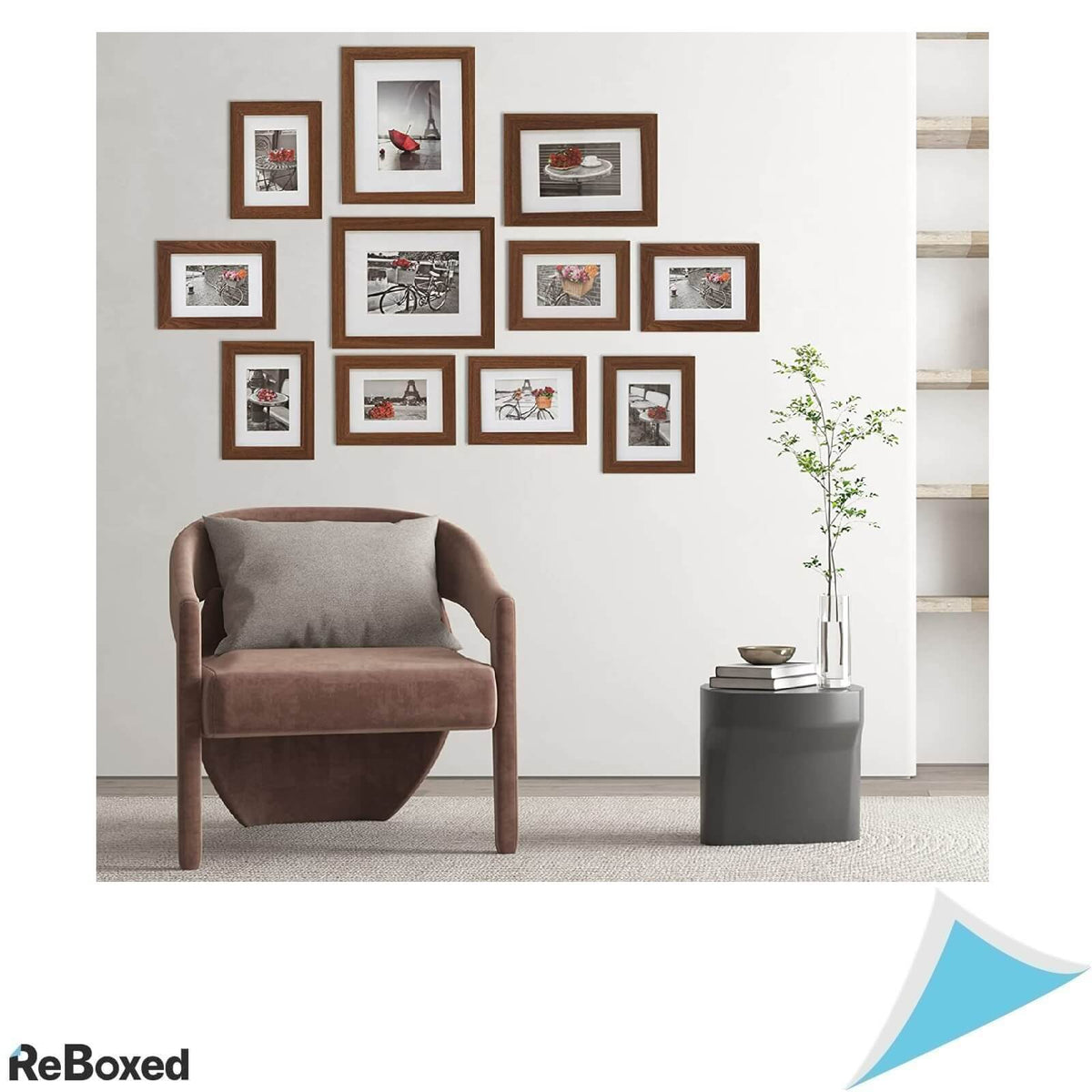 MuziLife Set 11 Rame Foto Perete 12x17cm 19x24cm MDF Maro