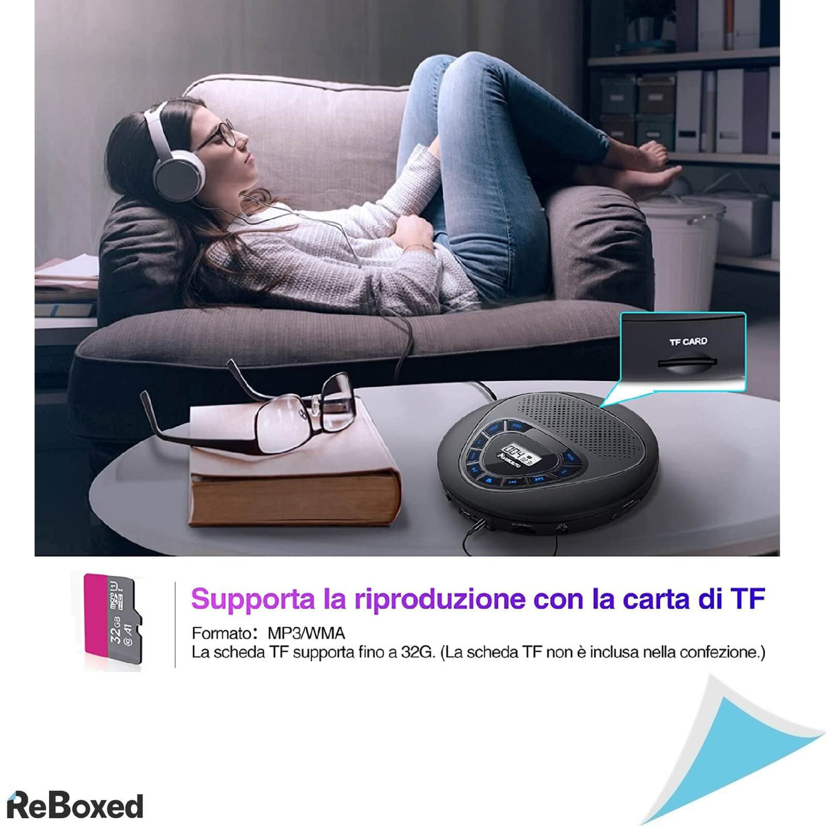 NaviskAuto CD Player MP3 Portabil Antisoc Extra Bass cu Difuzoare