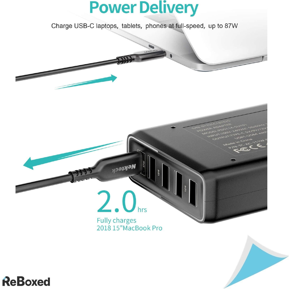 NekTek Incarcator 111W USB-C 5 Porturi PD 87W Laptop