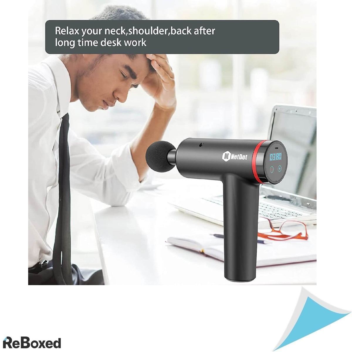 NetDot Pistol de Masaj Electric Portabil 6 Accesorii 6 Viteze