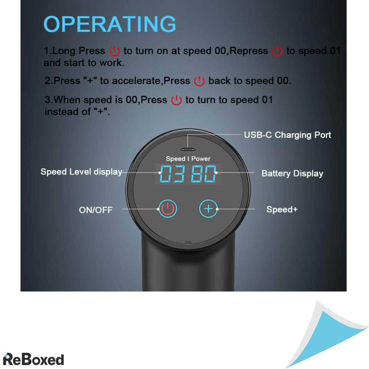 NetDot Pistol de Masaj Electric Portabil 6 Accesorii 6 Viteze