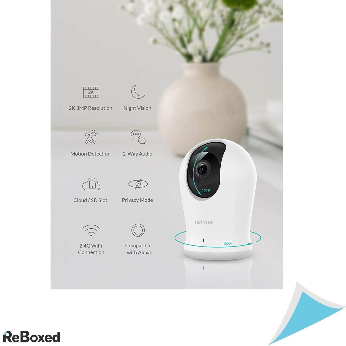 NetVue Orb Pro WiFi Camera de Supraveghere 2K 3MP H.265