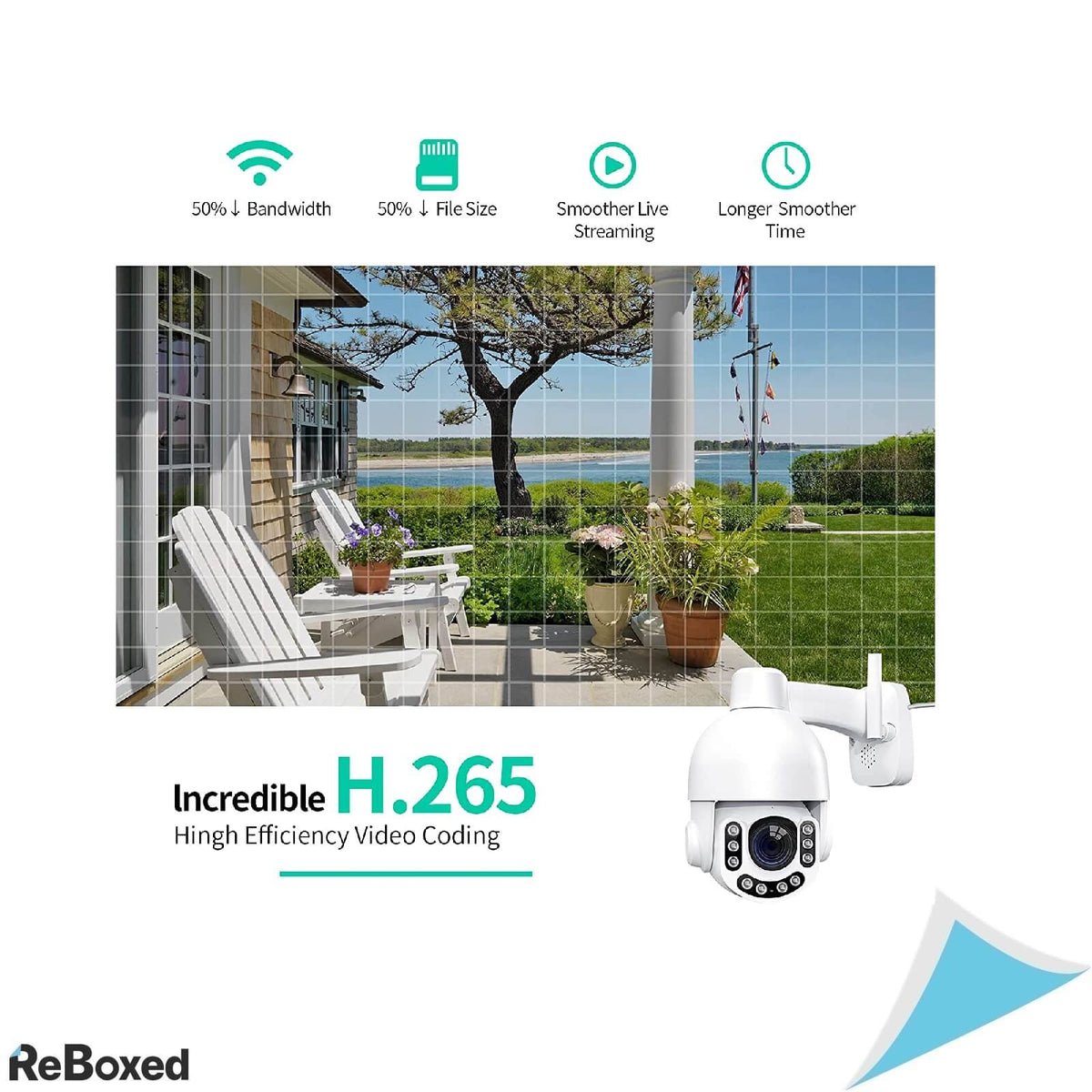 NetVue Camera IP Dome Exterior IP66 PTZ 3MP H.265 360 grade