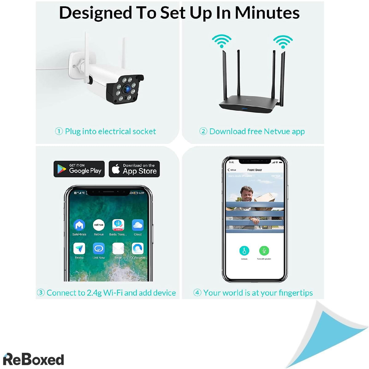 NetVue Virgil2 WiFi Camera IP de Exterior Microfon 2Way