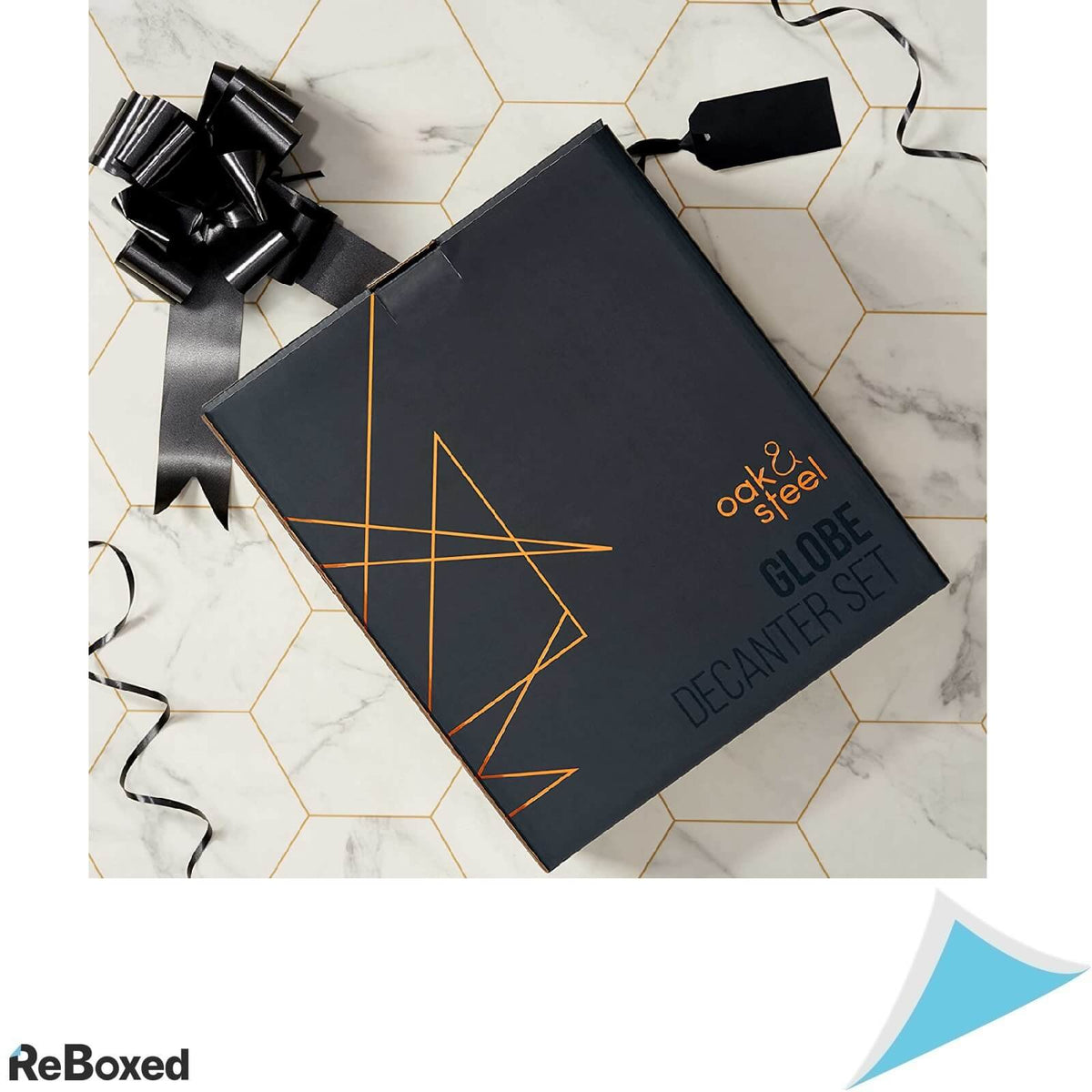 Oak &amp; Steel England Set Decantor Whisky si Cuburi