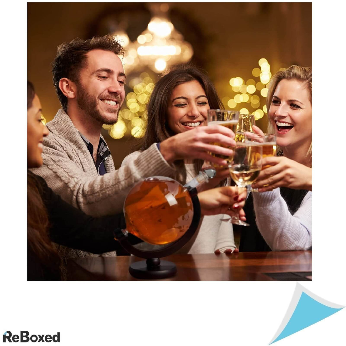 Oak &amp; Steel England Set Decantor Whisky si Cuburi