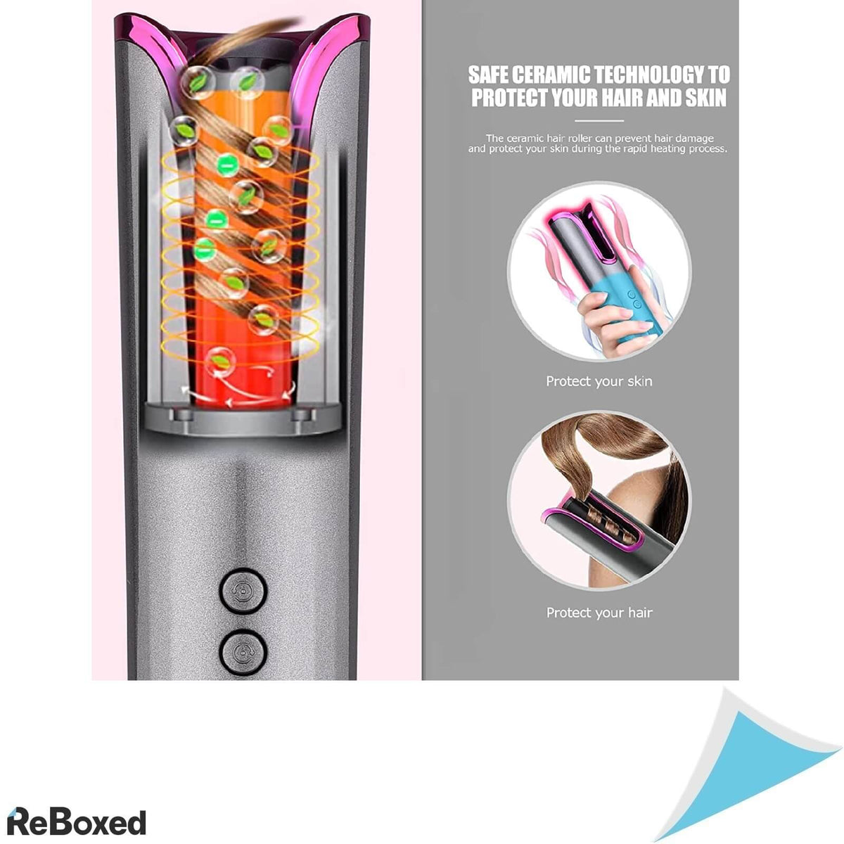 Ondulator Automat Ceramic Portabil cu incarcare USB si LCD