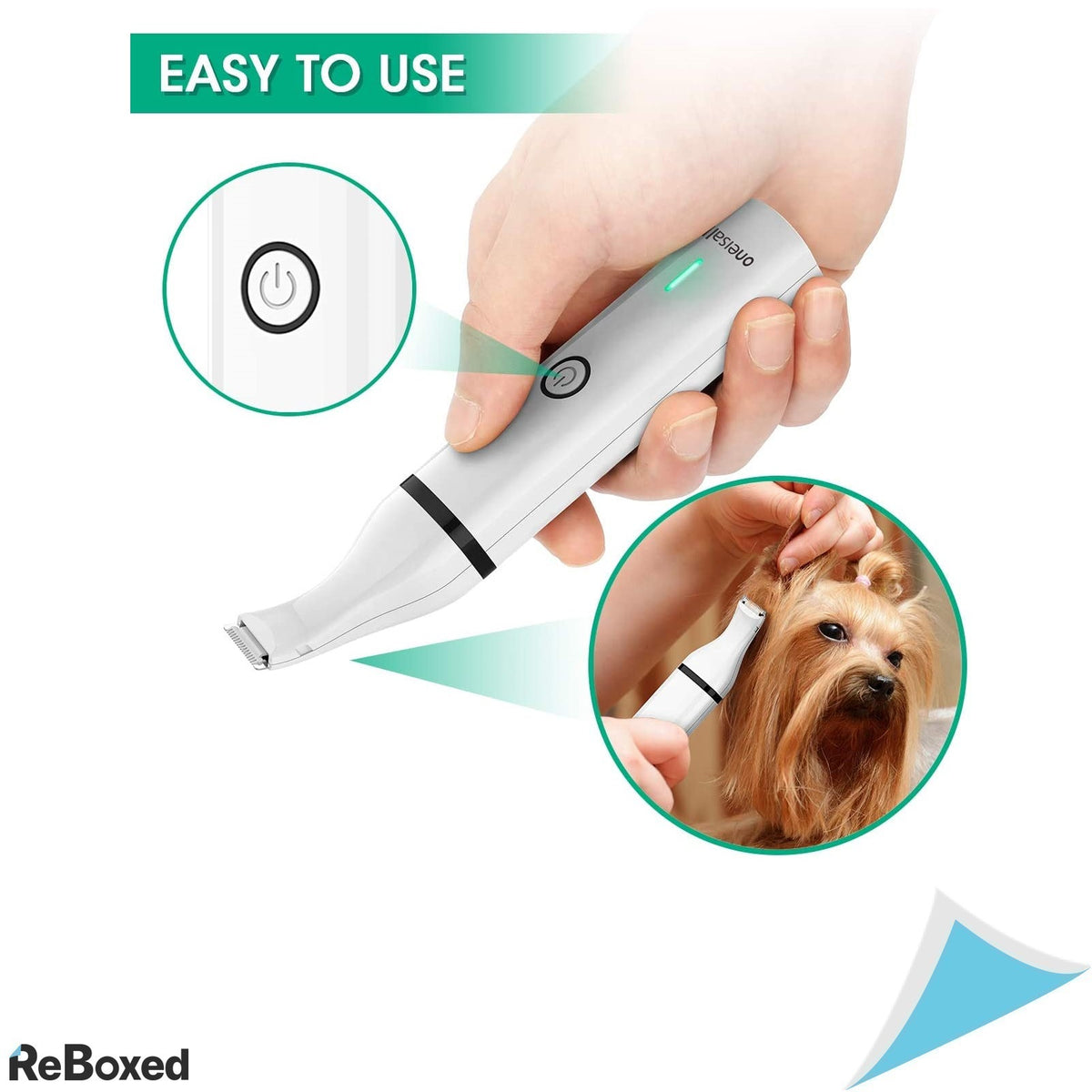 Oneisall Masina de Tuns Caini cu Lame Duble si Acumulator