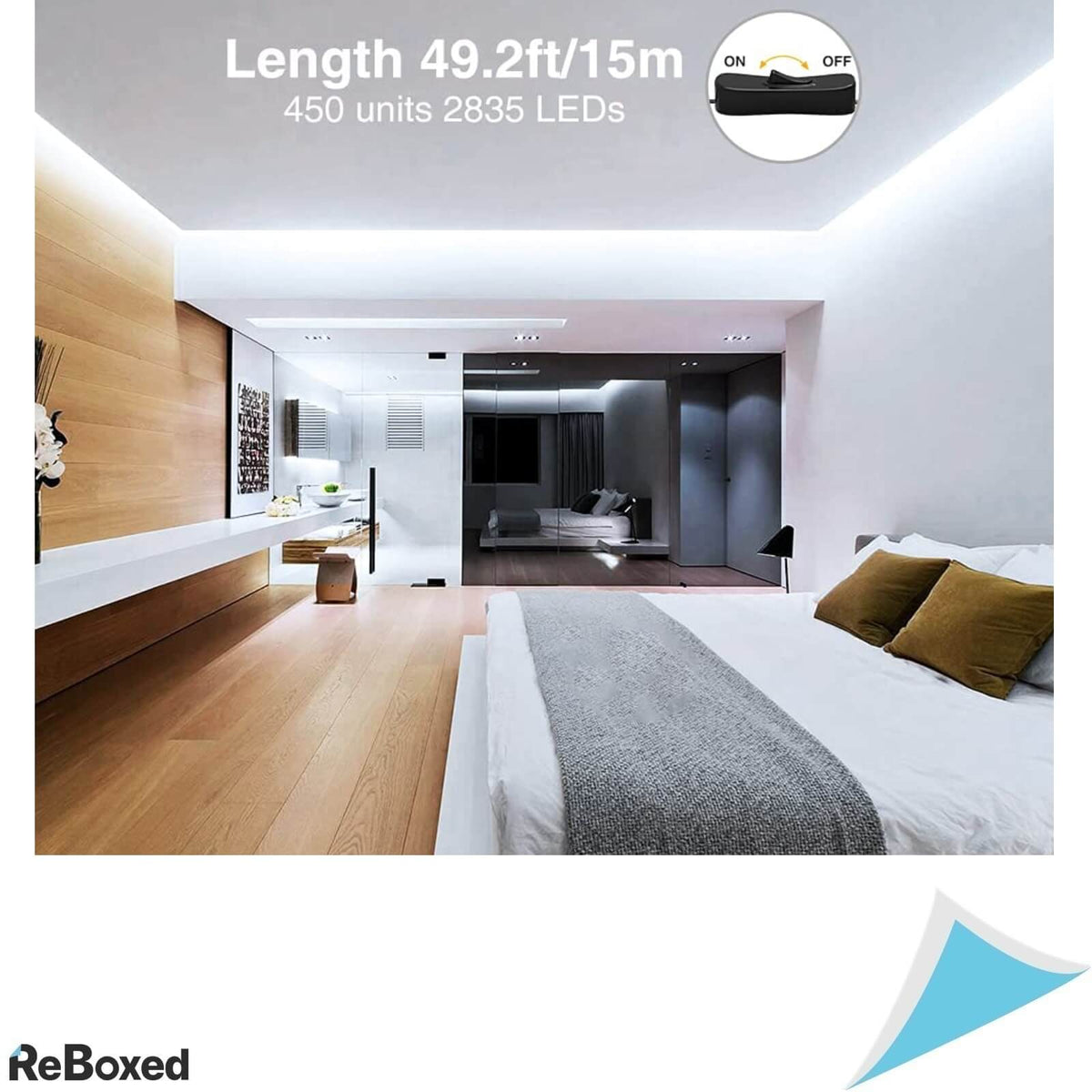 Onforu Banda LED IP65 15 Metri 450 LED-uri Culoare Alba 6000K