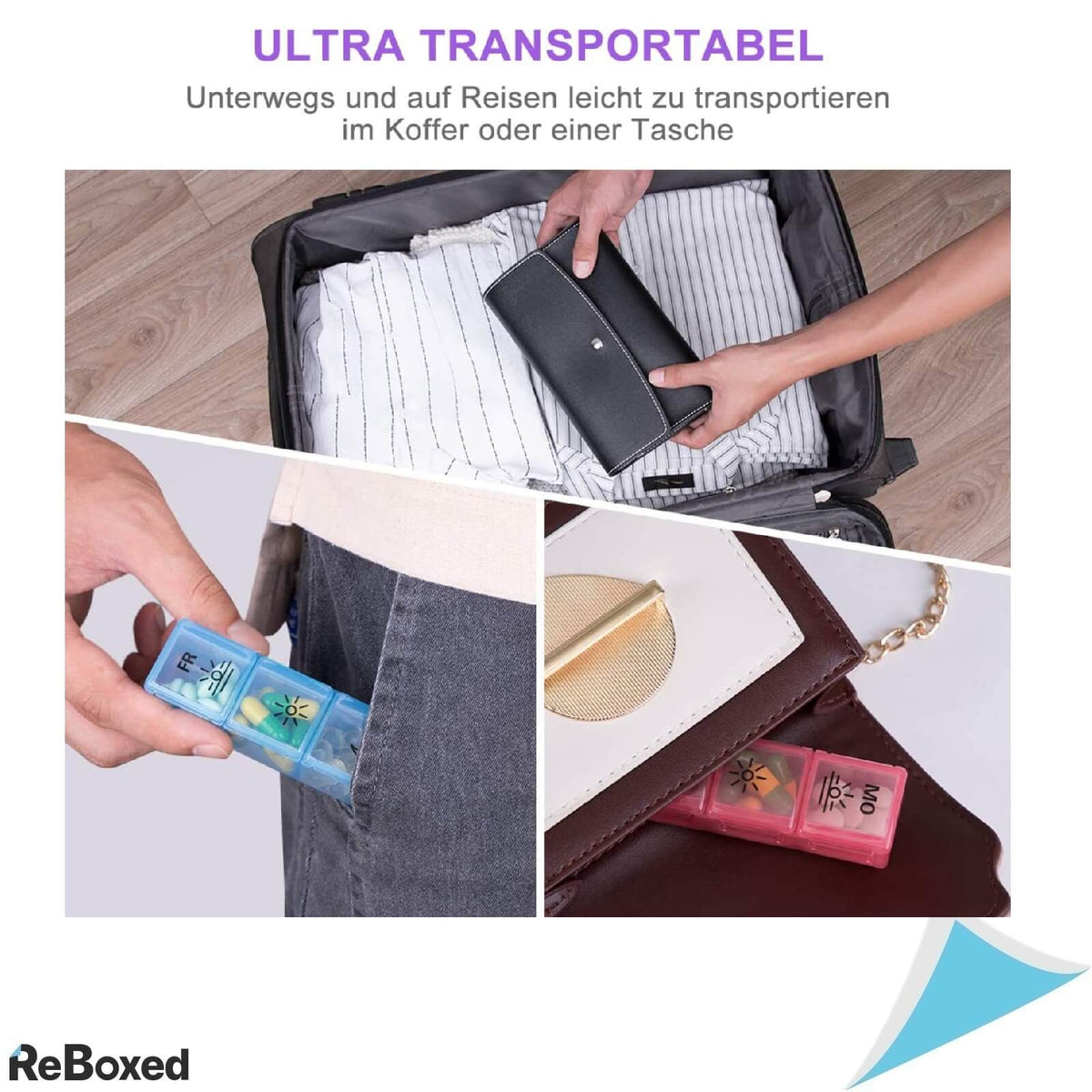 Organizator Dozator de Medicamente Saptamanal si Geanta Transport