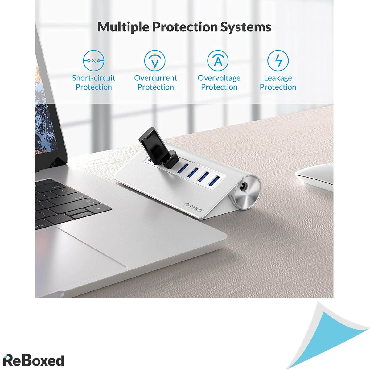 Orico Hub USB Aluminiu 7 Porturi 3.0 cu Alimentator 220V