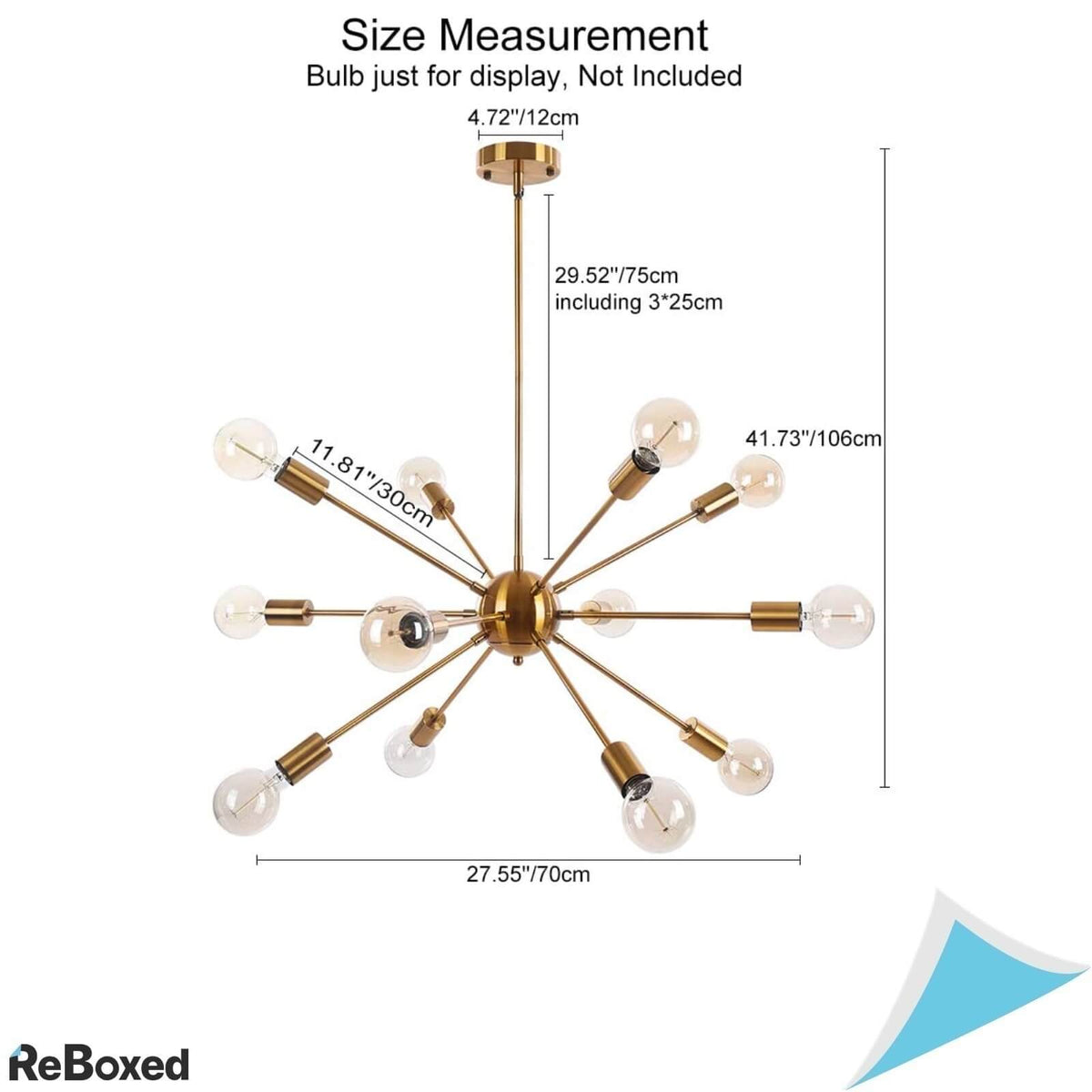 Sputnik Lusta Candelabru Alama 12 brate Dulie E27 40W