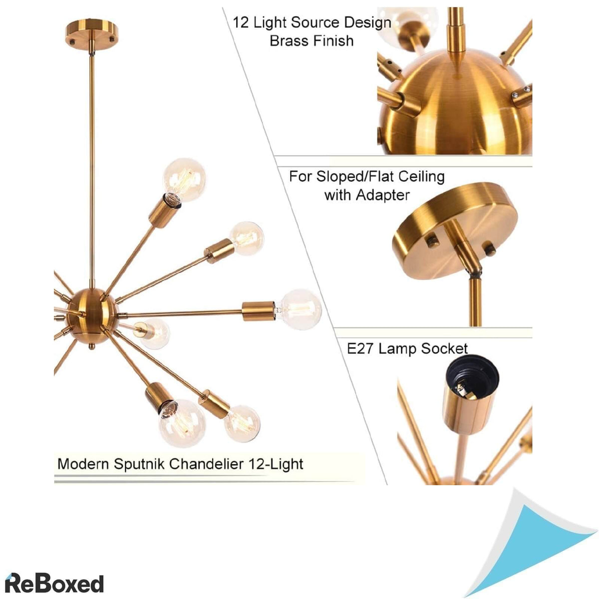 Sputnik Lusta Candelabru Alama 12 brate Dulie E27 40W