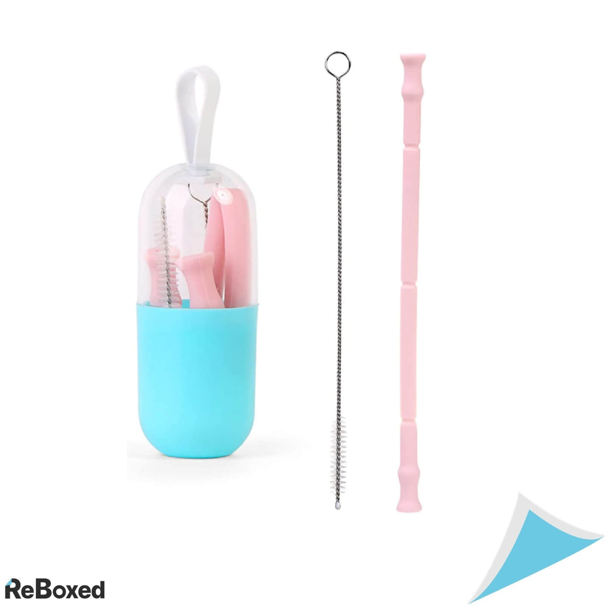 Pai Reutilizabil si Pliabil pentru bauturi culoare roz