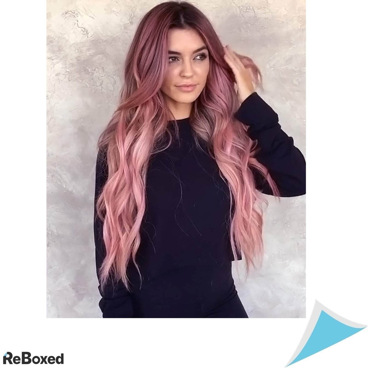 panda Peruca Sintetica Lunga 66cm cu Plasa Respirabila Rose Pink