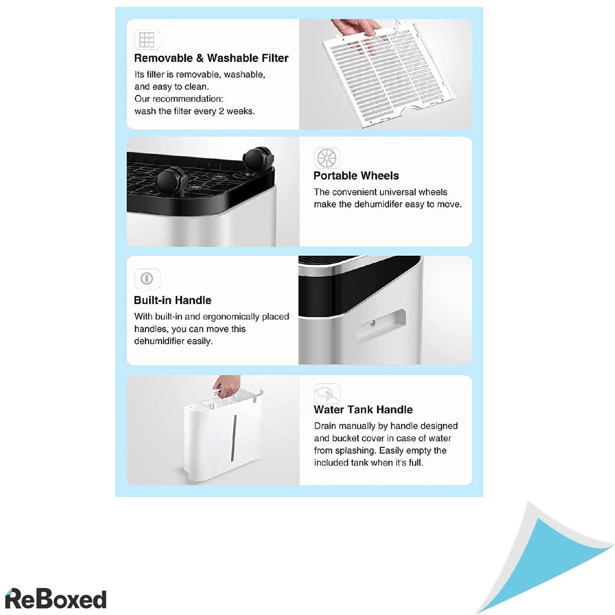 Pasapair Dezumidificator 20 litri 150mp cu Furtun de Scurgere