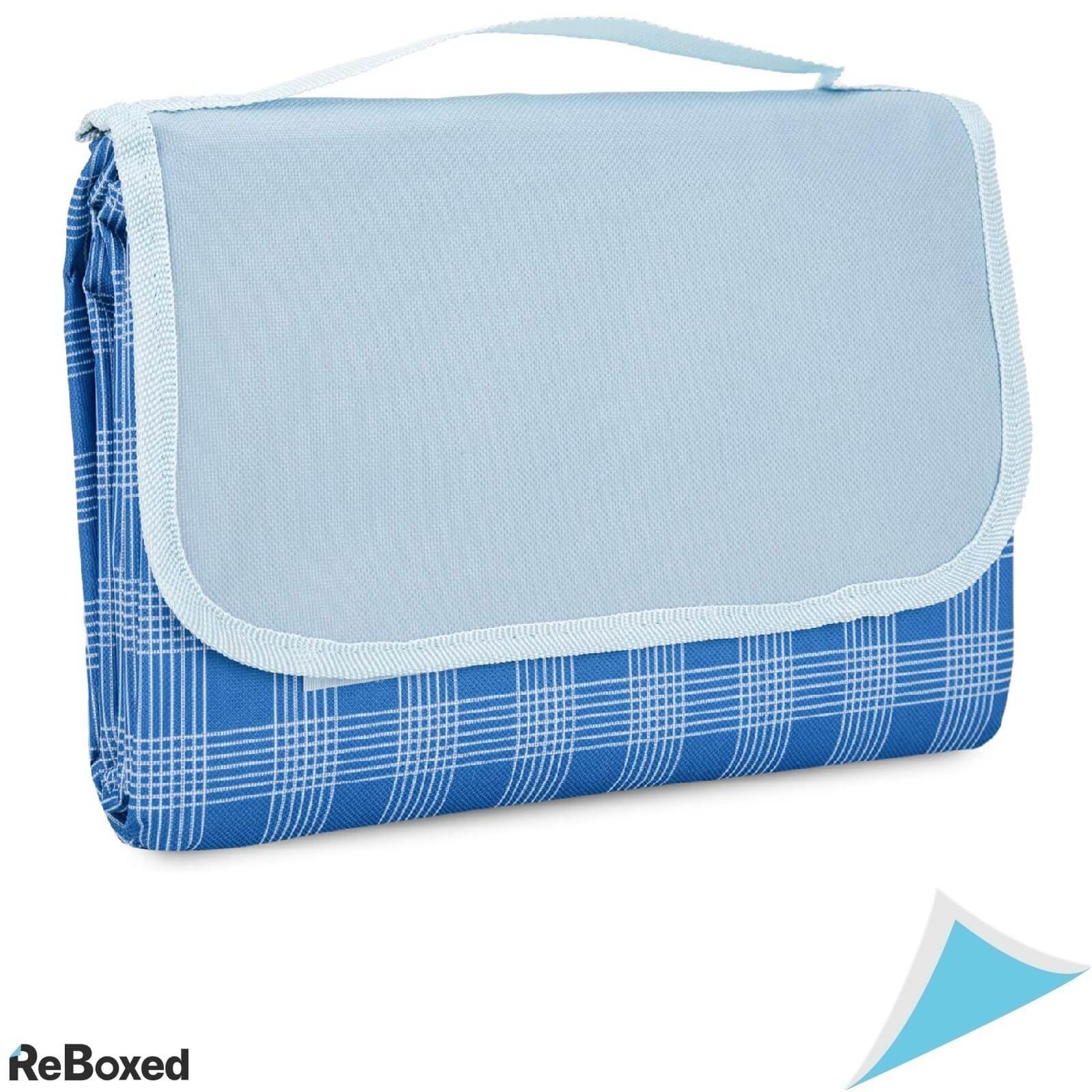 Patura Picnic Impermeabila 200x150 cu Maner Albastra