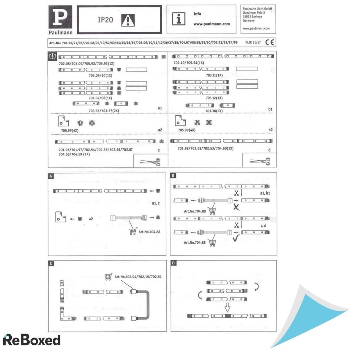 Paulmann 704.08 Banda Flexibila cu LED-uri Set 3 x 97.5cm 6000K