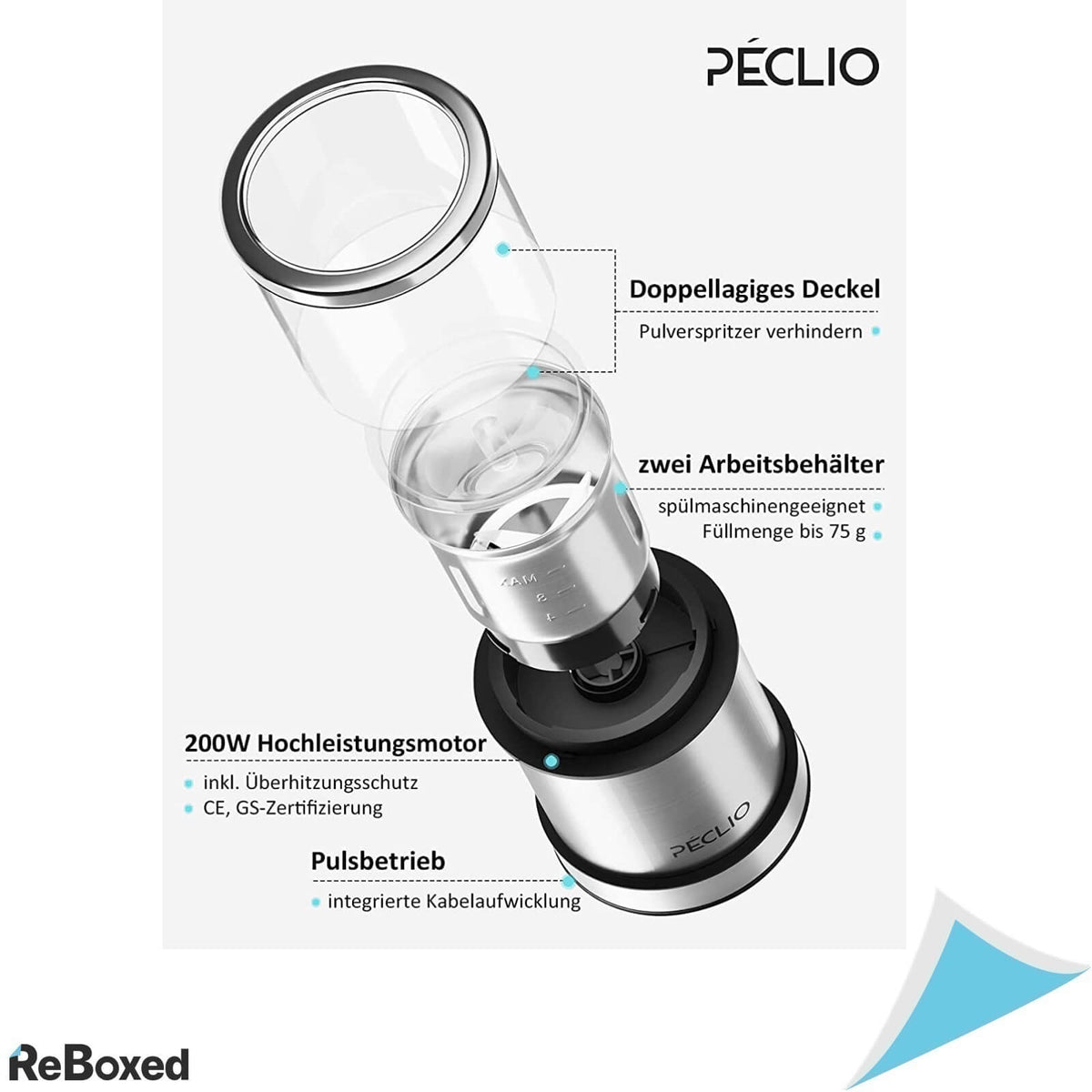 Peclio GS-805 Rasnita Electrica 200W pentru Cafea si Condimente