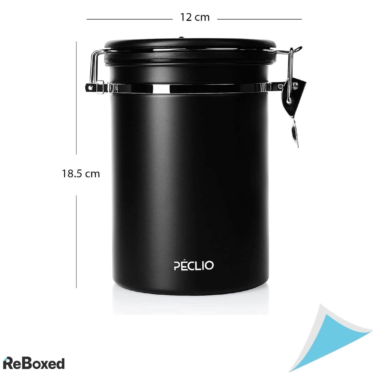 Peclio Recipient Cafea Etans Otel cu Supapa CO2 si Lingura Masurare