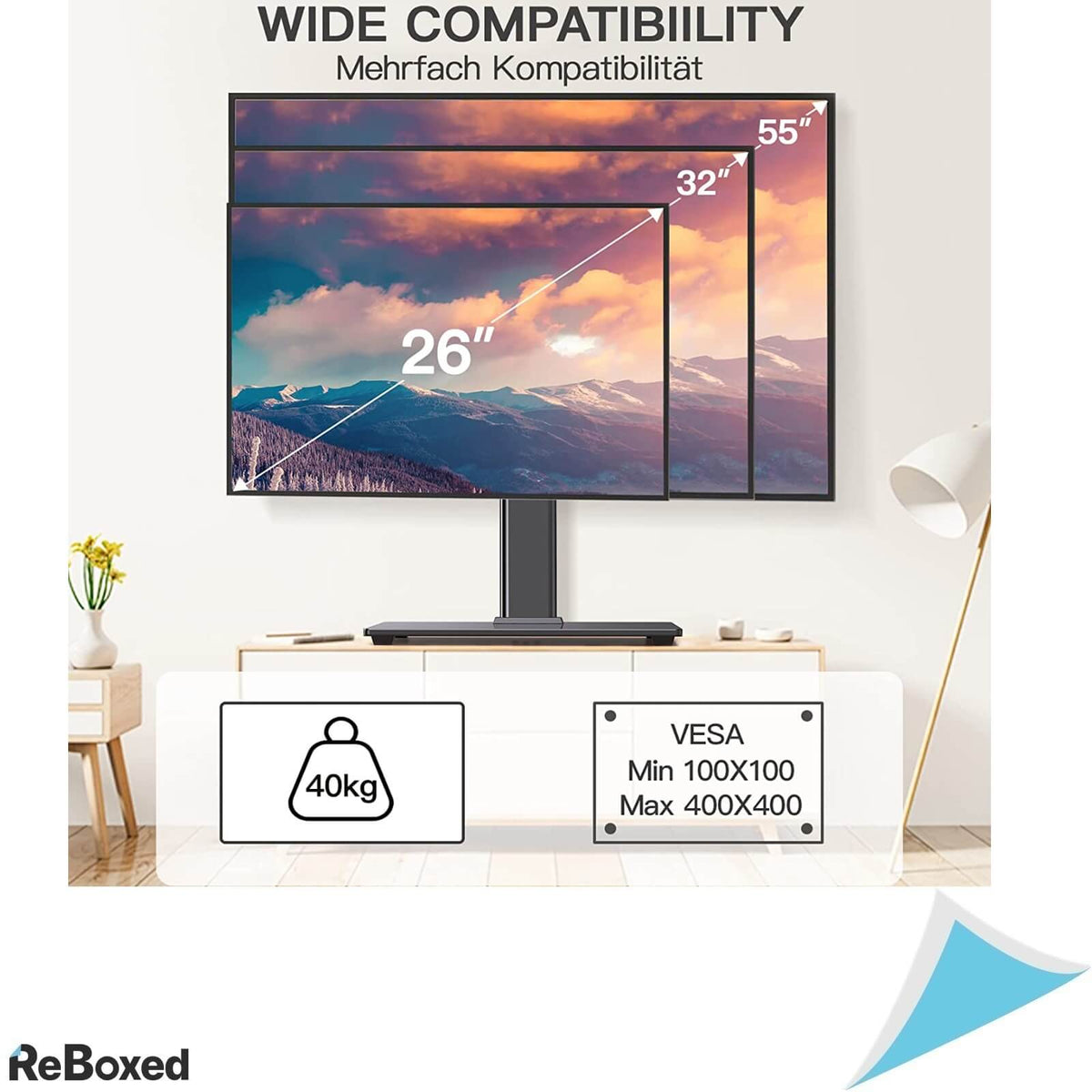 Perlgear Suport de Masa Display TV VESA 66-140cm 40Kg