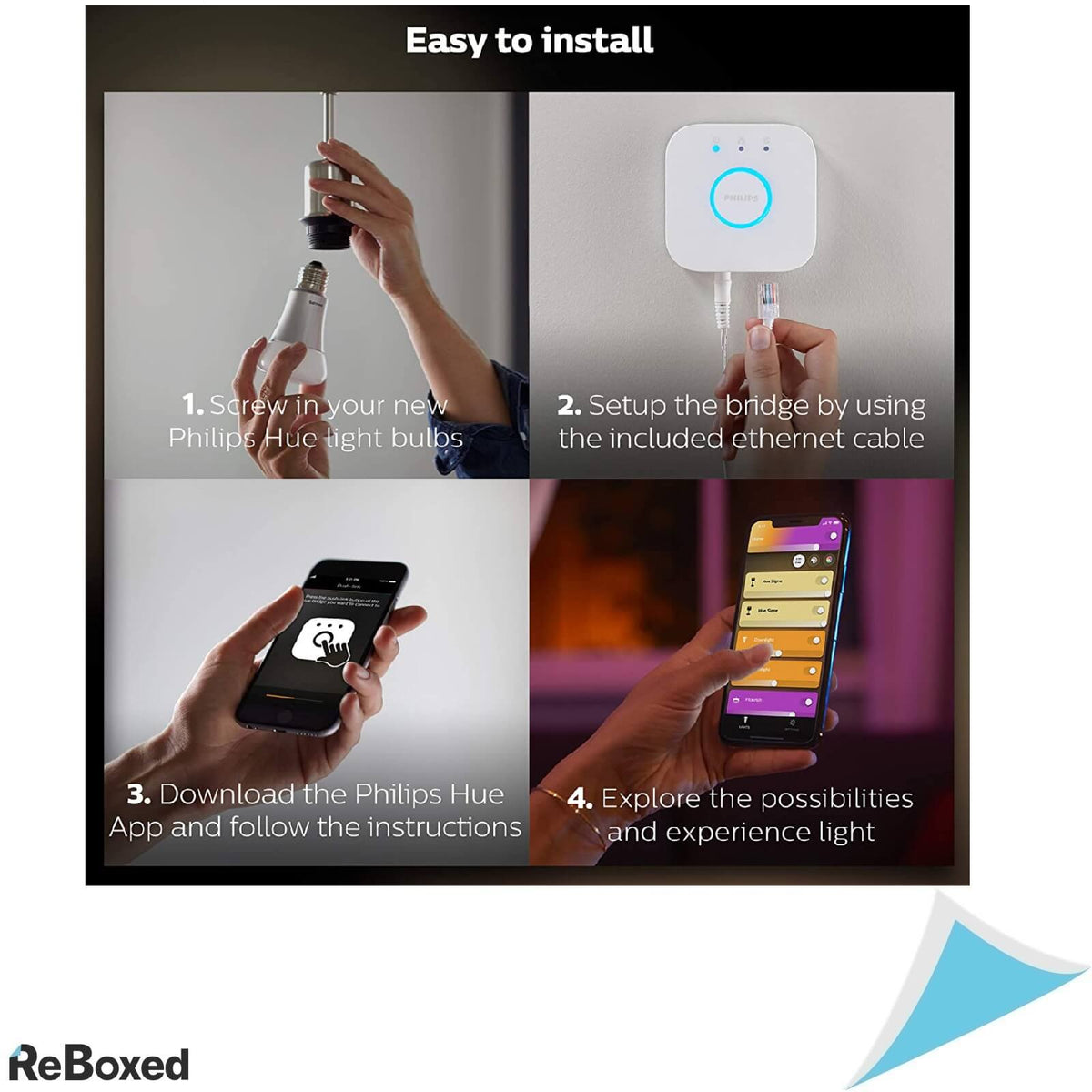 Philips Hue Starter Kit 3 becuri RGBW E27 2 Butoane 1 Bridge
