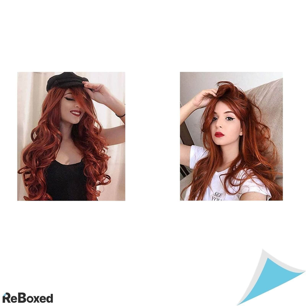 porsmeer Peruca Sintetica Lunga cu Plasa Respirabila Castaniu