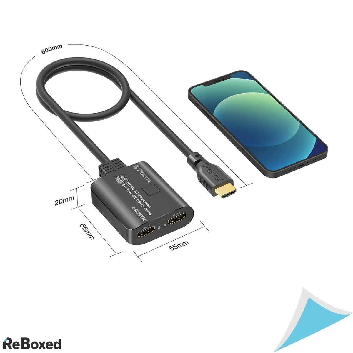 Portta Comutator HDMI 1x2 4K 60Hz Bidirectional ARC HDCP