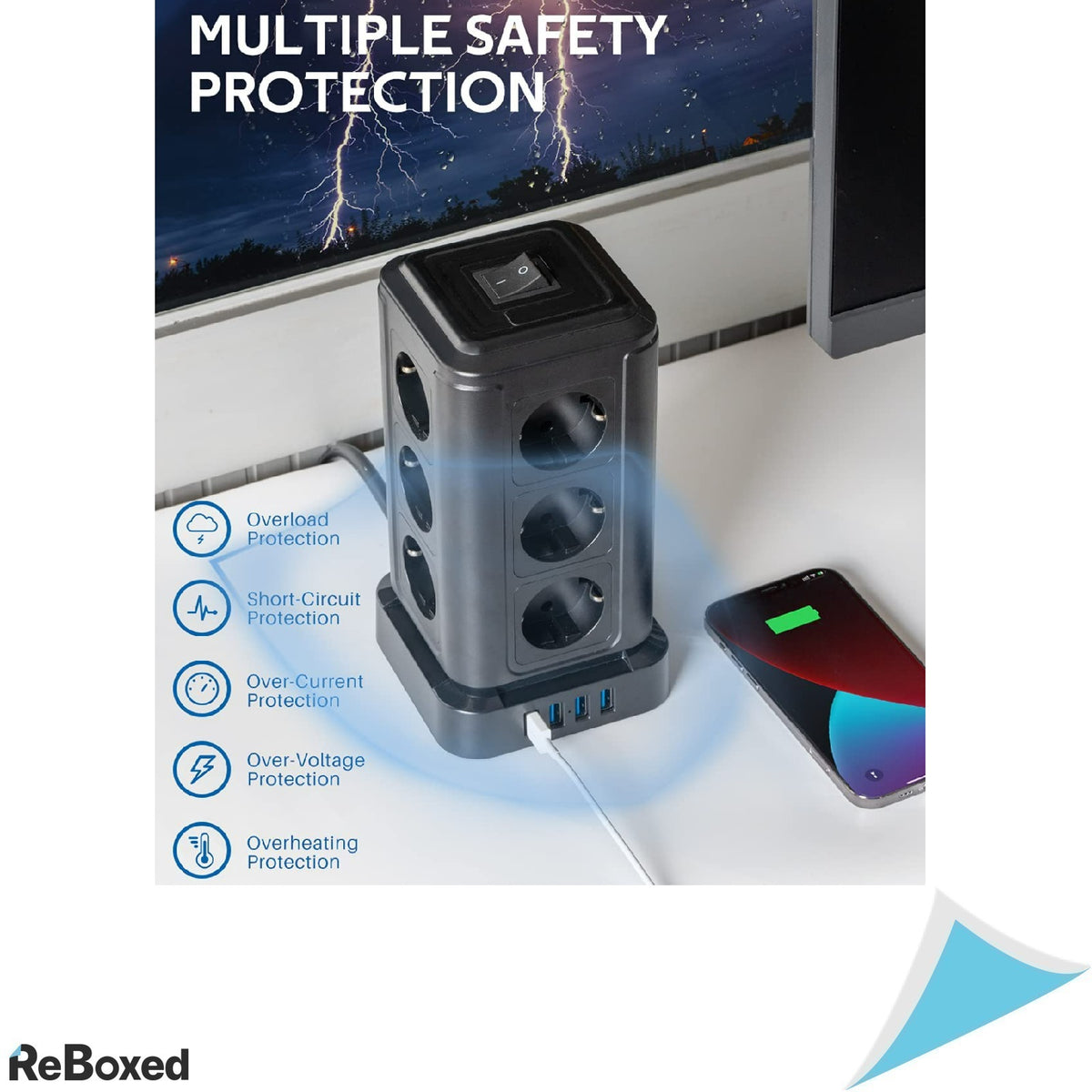 Koosla Prelungitor 16in1 Prize Shuko 4 USB-A 16A 4000W 5m Negru