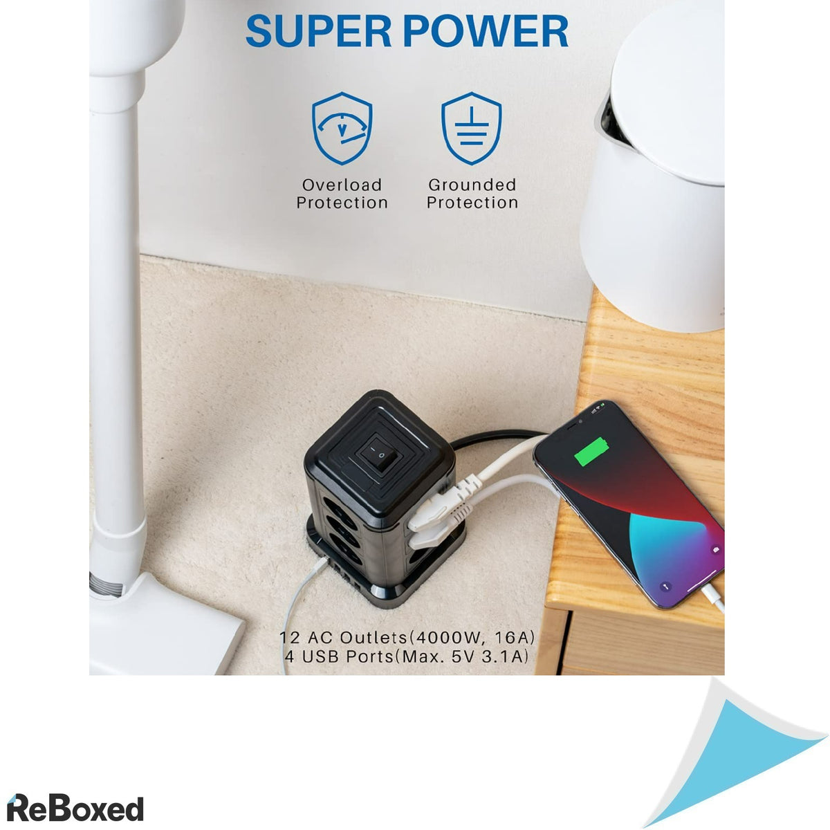 Koosla Prelungitor 16in1 Prize Shuko 4 USB-A 16A 4000W 5m Negru