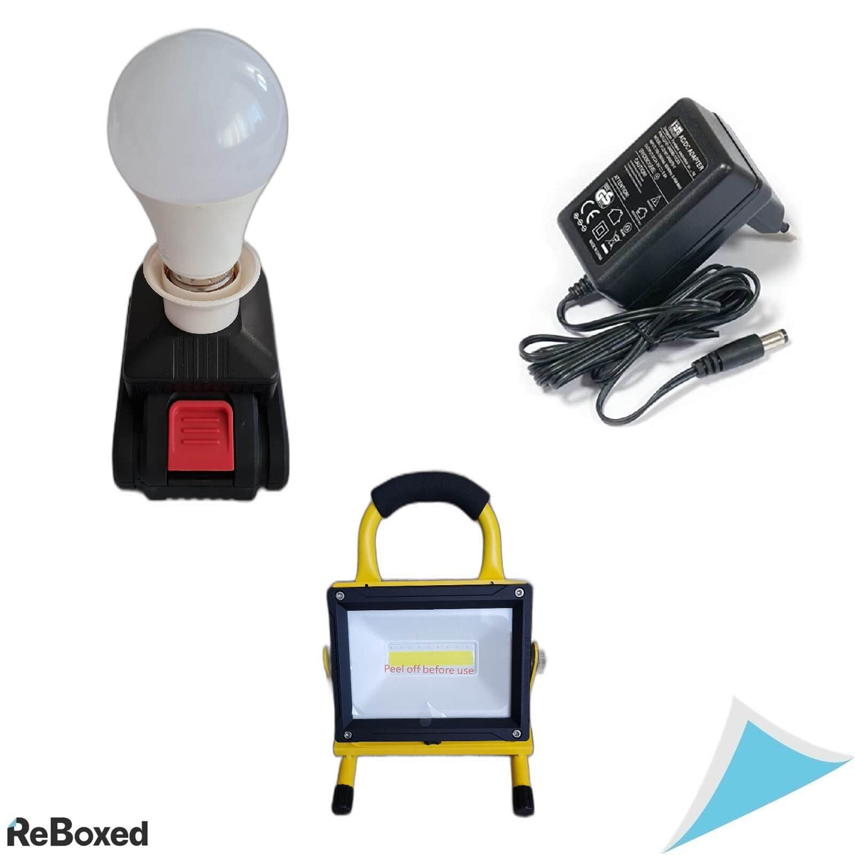 Proiector LED COB Acumulator Ultra-Luminos Avertizare Lampa Lucru E27